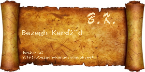 Bezegh Karád névjegykártya
